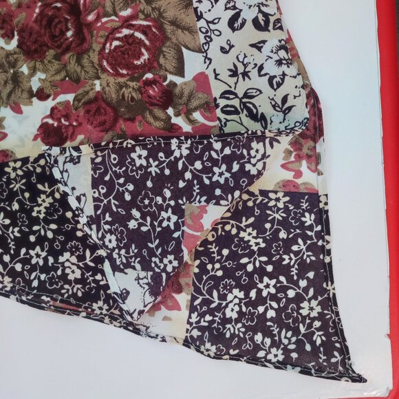 Gloria Vanderbilt  lightweight blouse asymmetric floral pattern women's XL - Picture 6 of 8